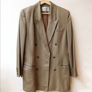 Lord & Taylor Boyfriend Blazer, Tan/Gold